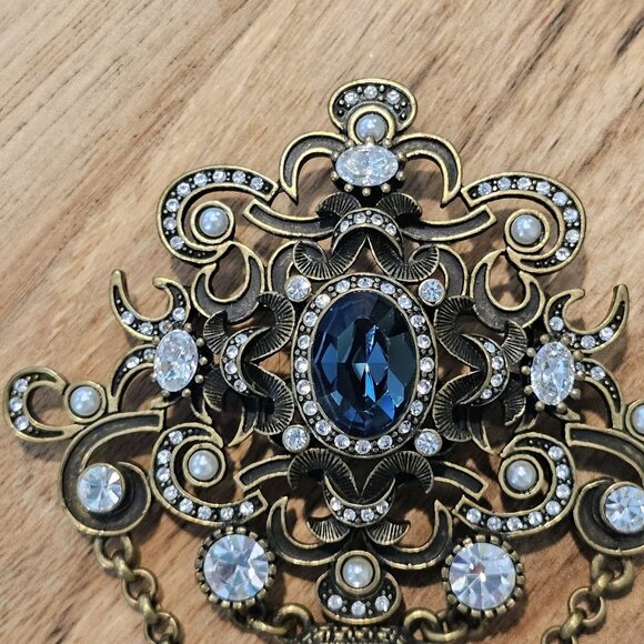 Victorian Edwardian Style‎ Shield Brooch Large Dark Fairycore Gothic Cosplay - Picture 4 of 14